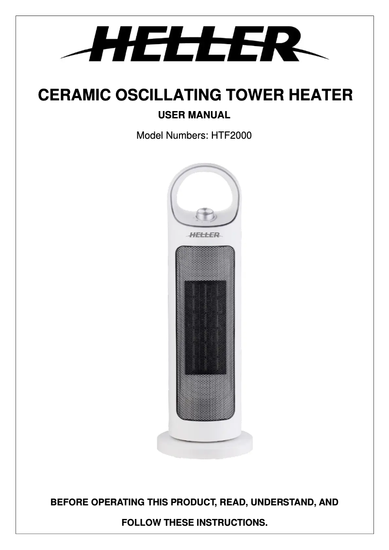 Page 1 de la notice Manuel utilisateur Heller HTF2000