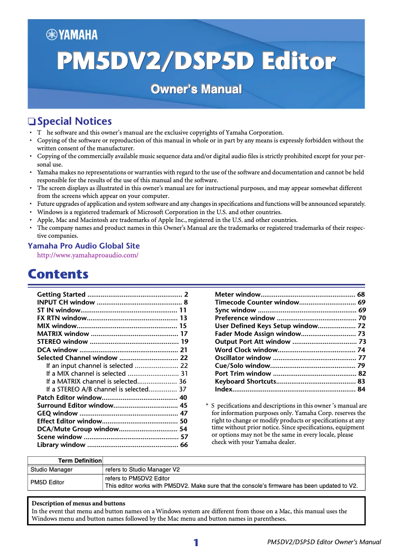 Page n°1 - Manuel utilisateur Yamaha PW800W