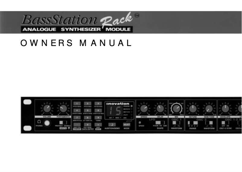 Página 1 del manual Manual de usuario Novation Bass Station Rack