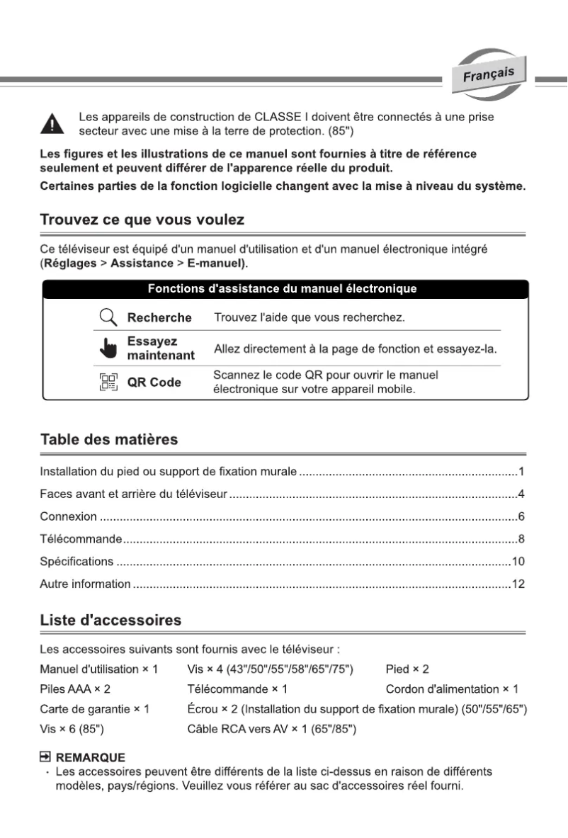 Page n°1 - Manuel utilisateur Hisense 50E77NQ