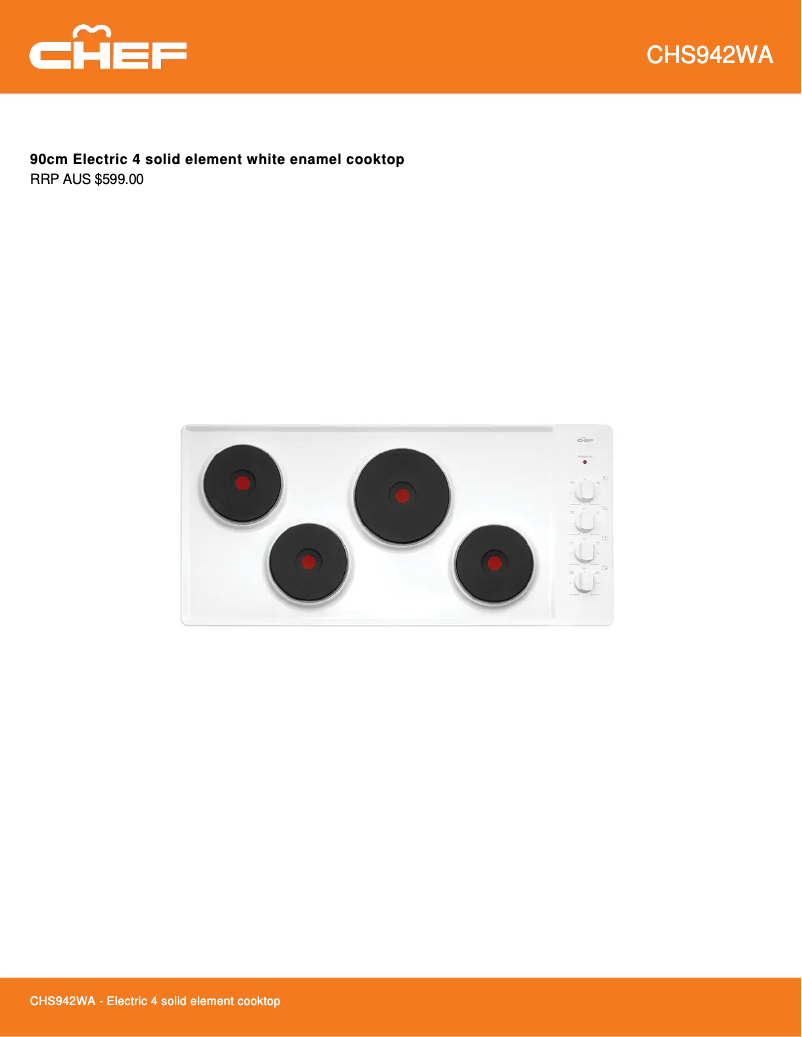 Página 1 del manual Ficha técnica Chef CHS942WA