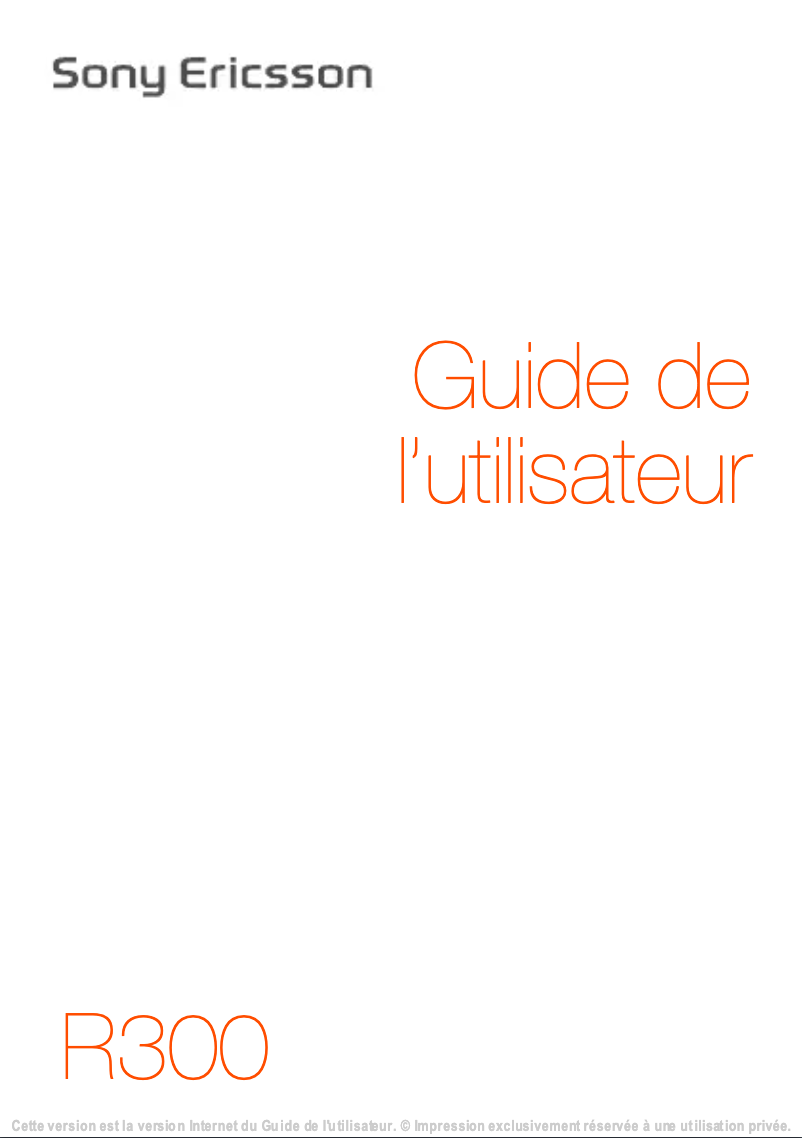 Page n°1 - Manuel utilisateur Sony Ericsson R300