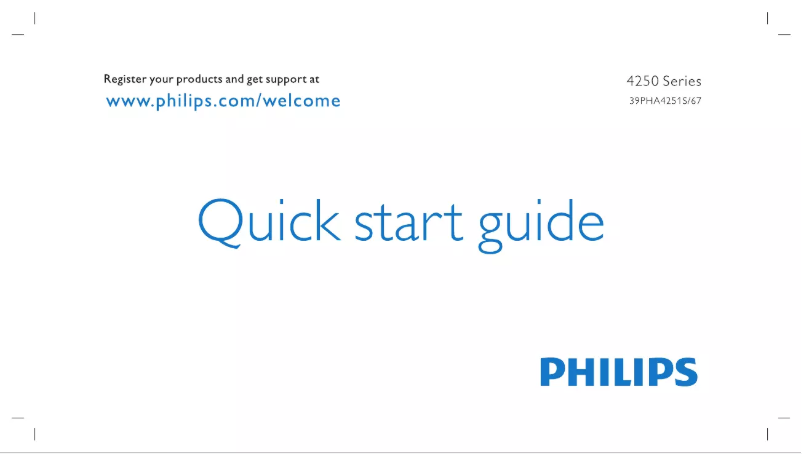 Page 1 de la notice Guide de démarrage rapide Philips 4200 series 39PHA4251S