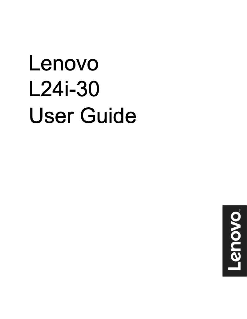 Page n°1 - Manuel utilisateur Lenovo L24i-30