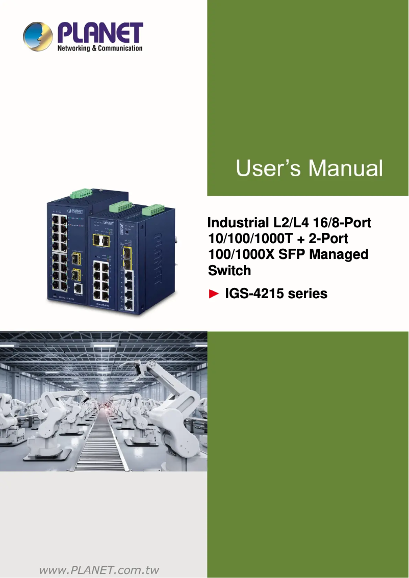Page n°1 - Manuel utilisateur Planet IGS-4215-4T2S