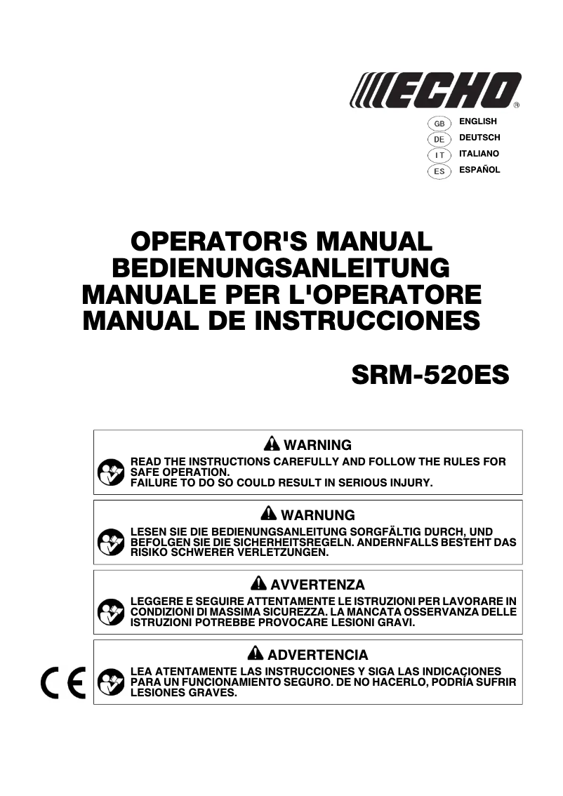 Page 1 de la notice Manuel utilisateur Echo SRM-520ES