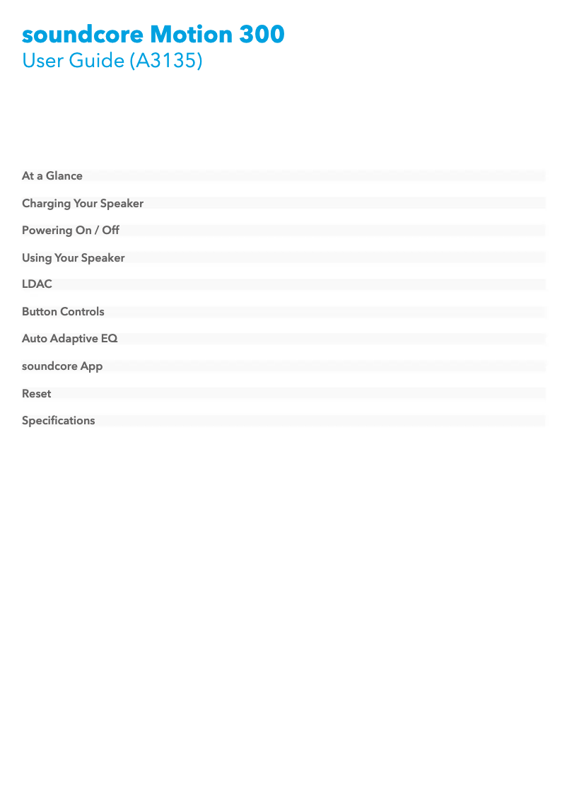 Page 1 de la notice Manuel utilisateur Soundcore Motion 300