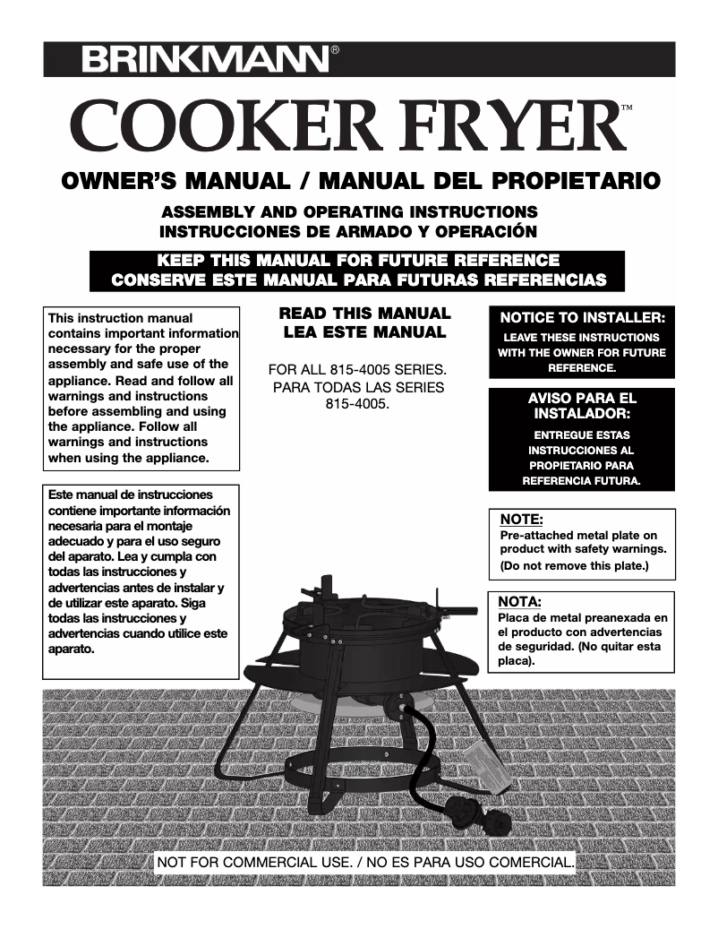 Page n°1 - Manuel utilisateur Brinkmann Outdoor Cooker