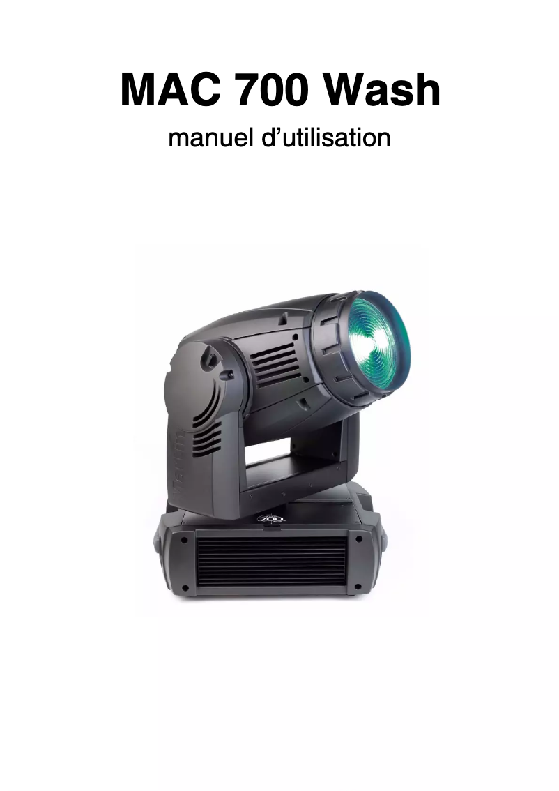 Page 1 de la notice Manuel utilisateur Martin MAC 700 Wash