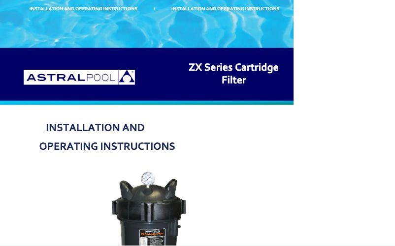 Page 1 de la notice Manuel utilisateur AstralPool ZX 50