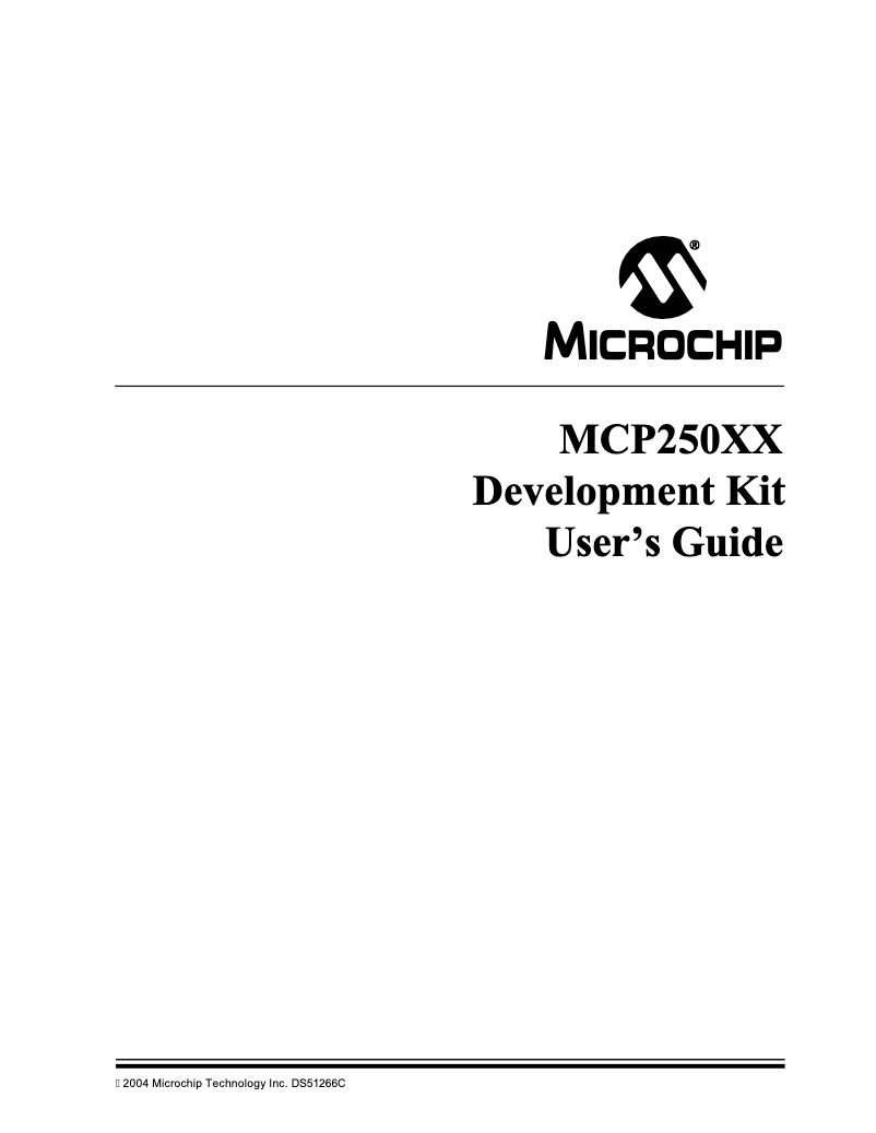 Imagen de la primera página del manual del dispositivo MCP25050