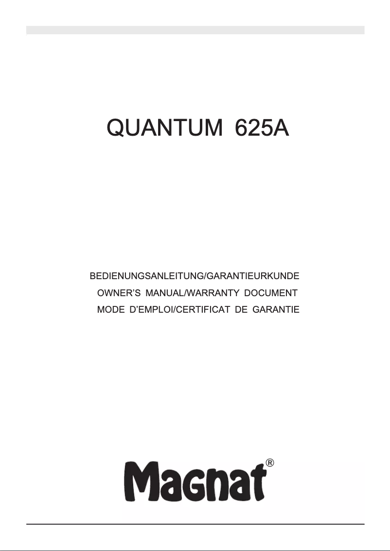 Page 1 de la notice Manuel utilisateur Magnat Quantum Sub 625A