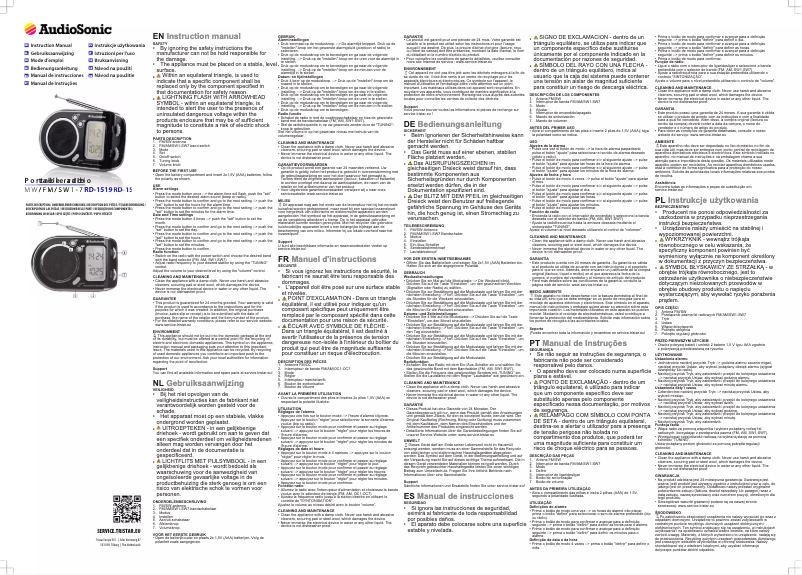 Page 1 de la notice Manuel utilisateur AudioSonic RD-1519