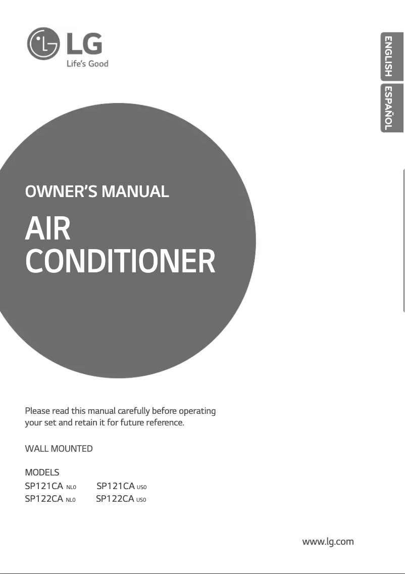 Page 1 de la notice Manuel utilisateur LG SP121CA