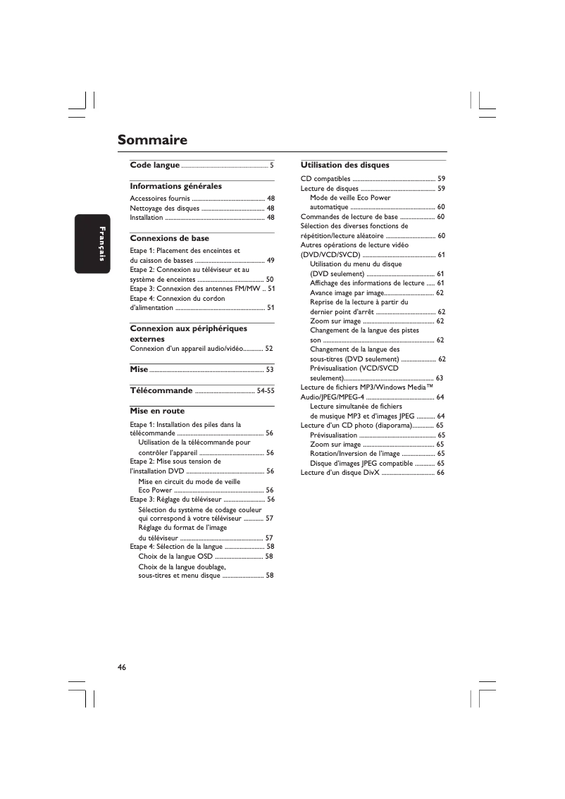 Image de la première page du manuel de l'appareil HTS3610