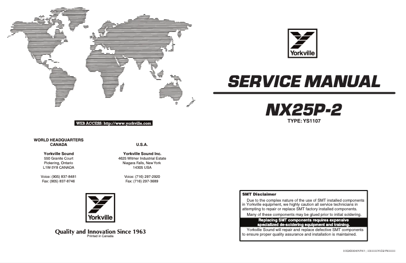 Page n°1 - Manuel utilisateur Yorkville NX25P-2