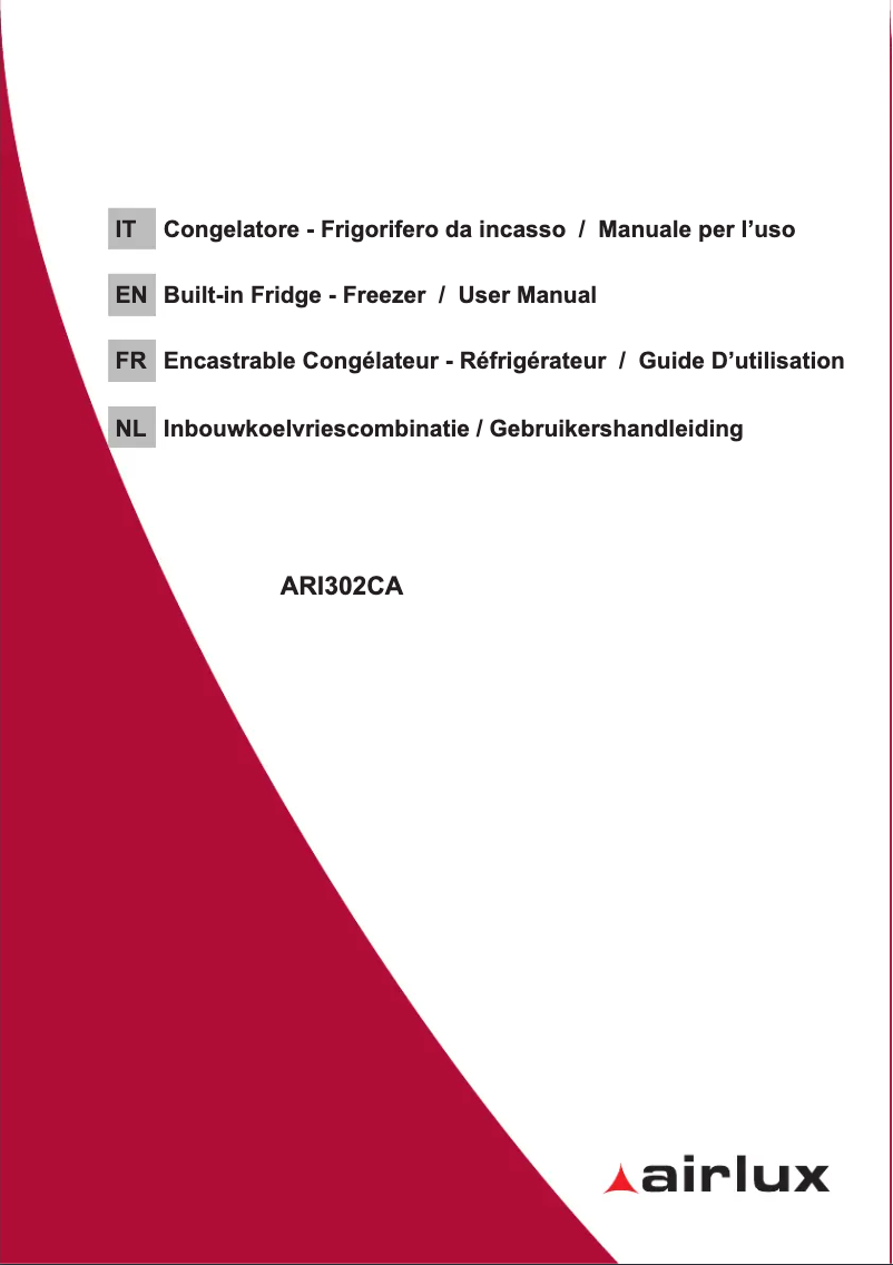 Page 1 de la notice Manuel utilisateur Airlux ARI302CA