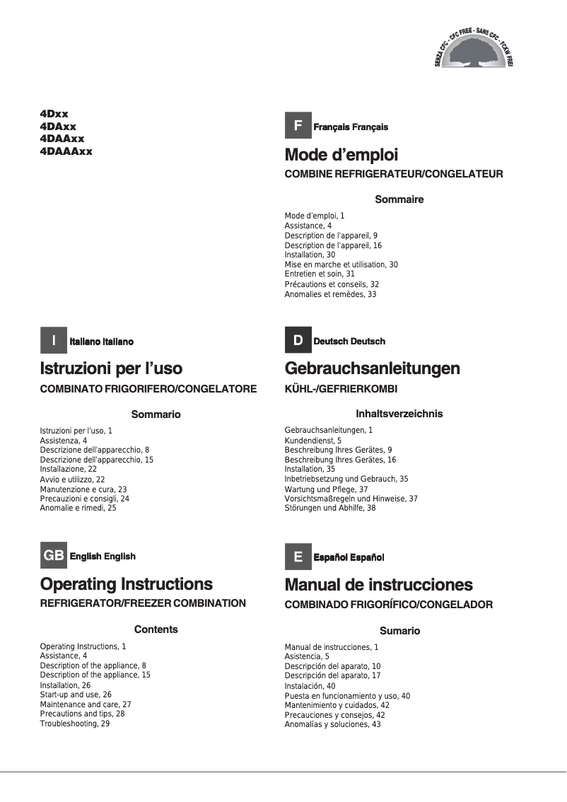 Page n°1 - Manuel utilisateur Hotpoint Ariston 4DAAXHA