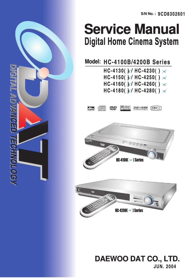 Page 1 de la notice Manuel utilisateur Daewoo HC-4250