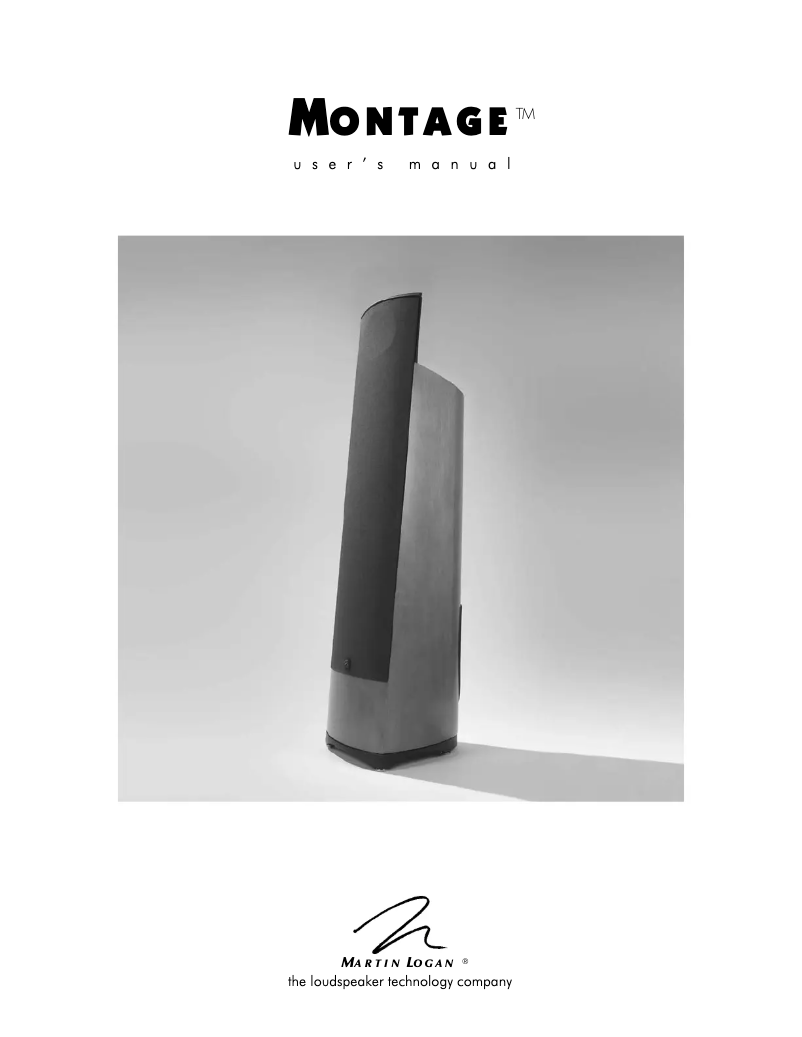 Page n°1 - Manuel utilisateur Martin Logan Montage