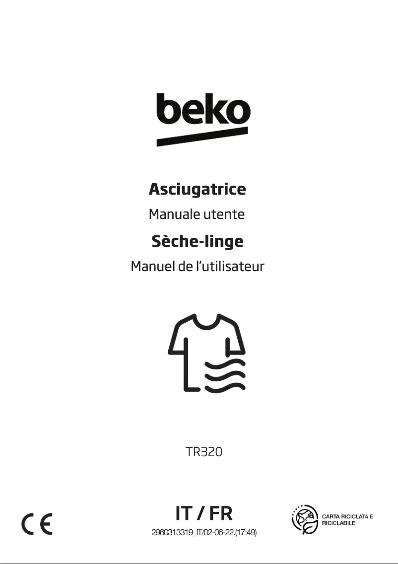 Page n°1 - Manuel utilisateur Beko TR320