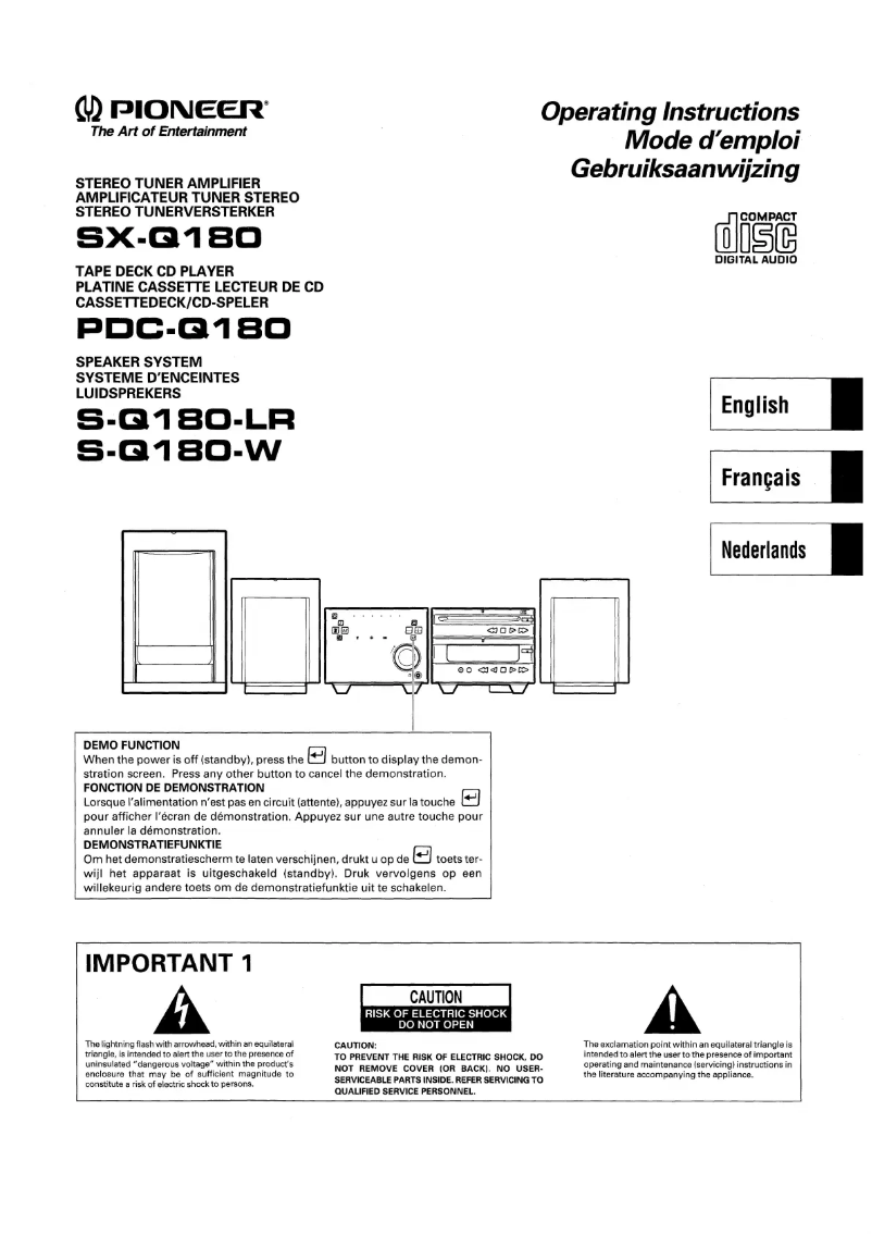 Page n°1 - Manuel utilisateur Pioneer S-Q180-LR