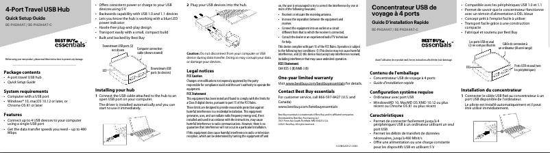 Image de la première page du manuel de l'appareil BE-PH2A4AT
