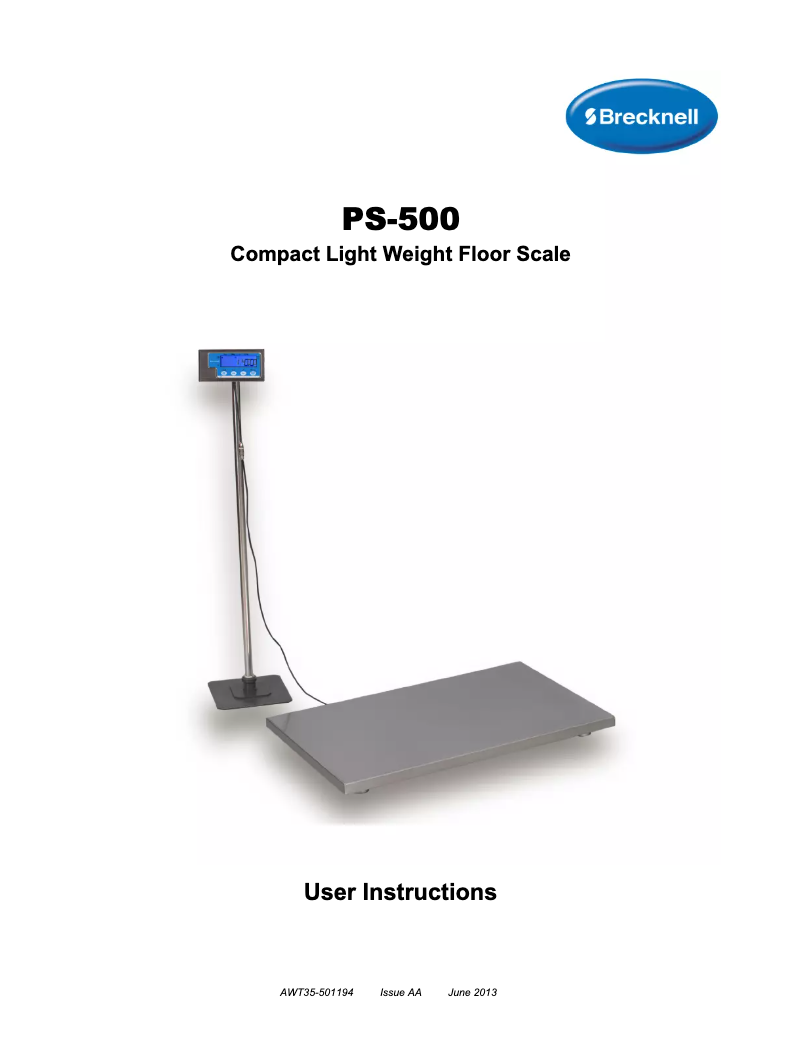 Page n°1 - Manuel utilisateur Brecknell PS-500
