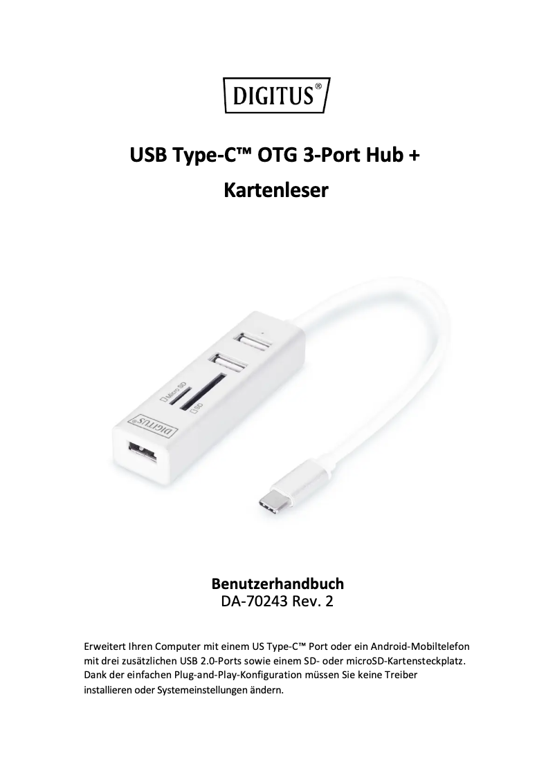 Image de la première page du manuel de l'appareil DA-70243