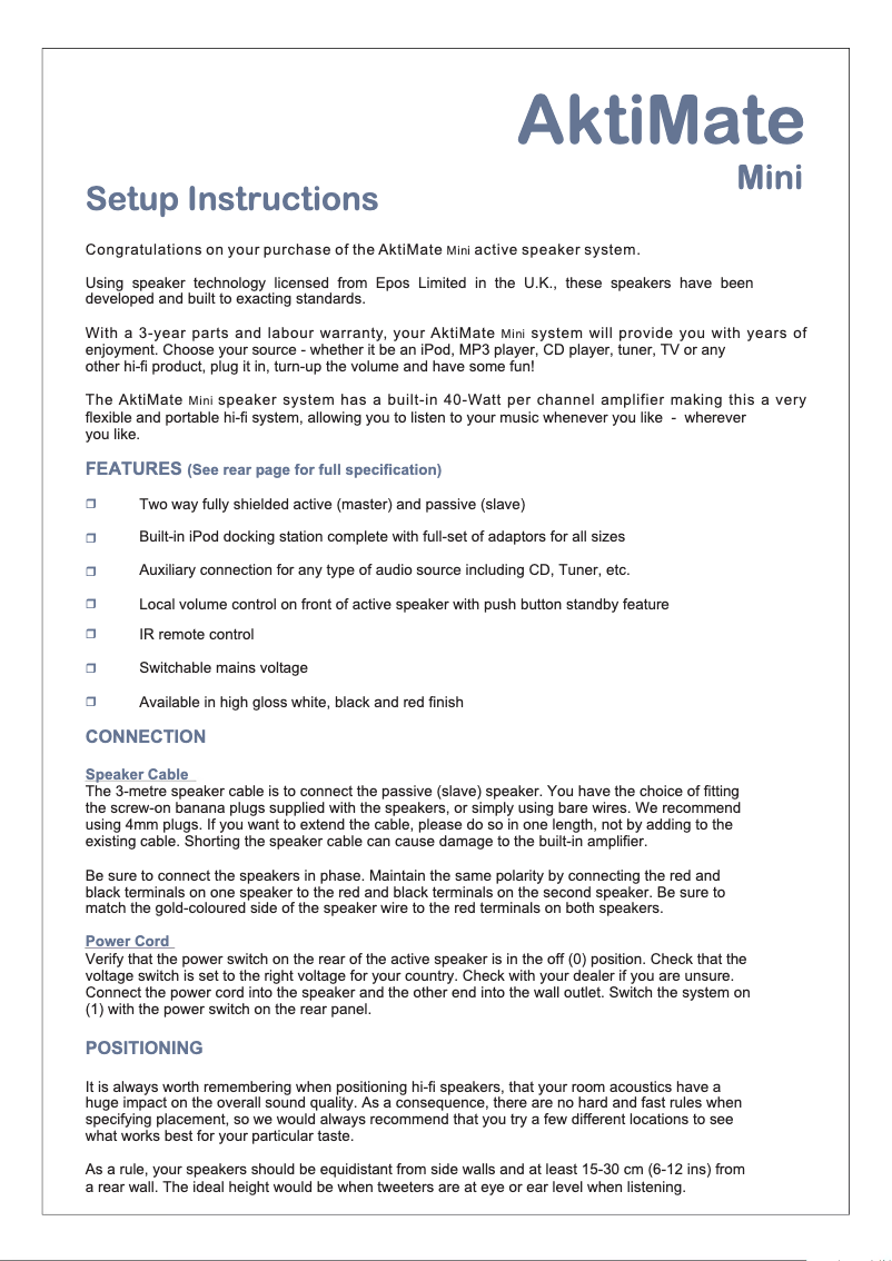 Image de la première page du manuel de l'appareil Mini+