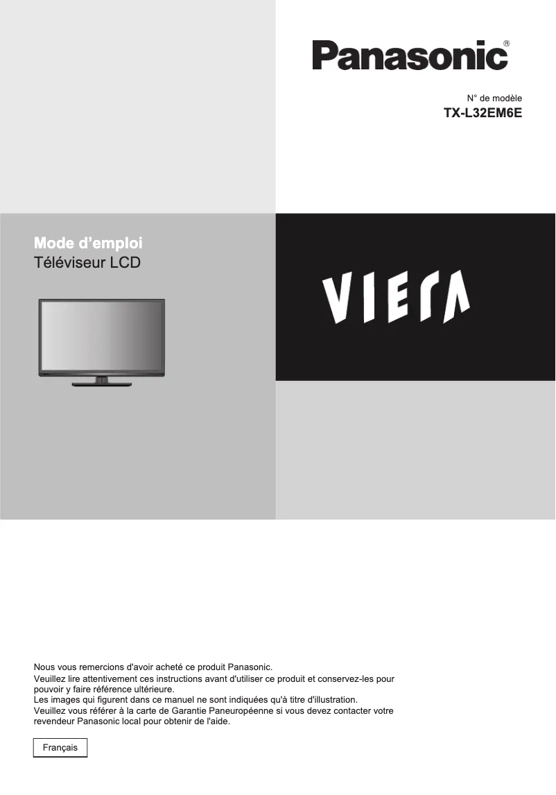 Image de la première page du manuel de l'appareil Viera TX-L32EM6E