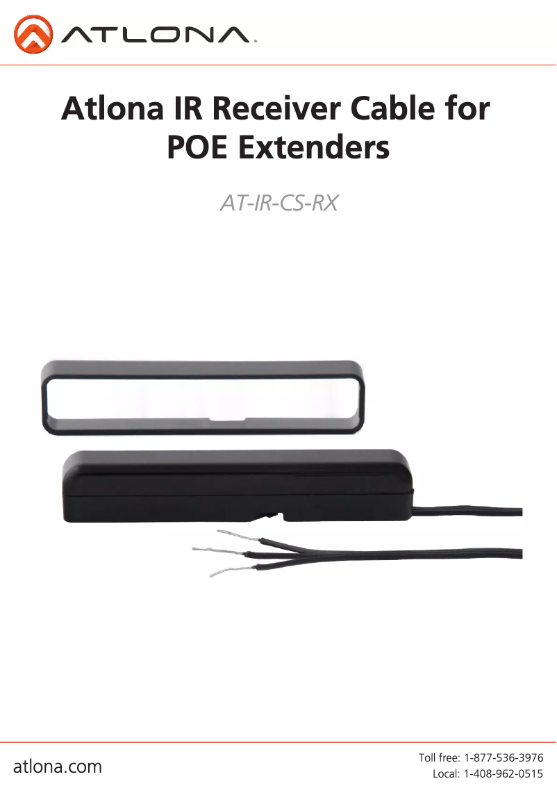 Page 1 de la notice Manuel utilisateur Atlona AT-IR-CS-RX