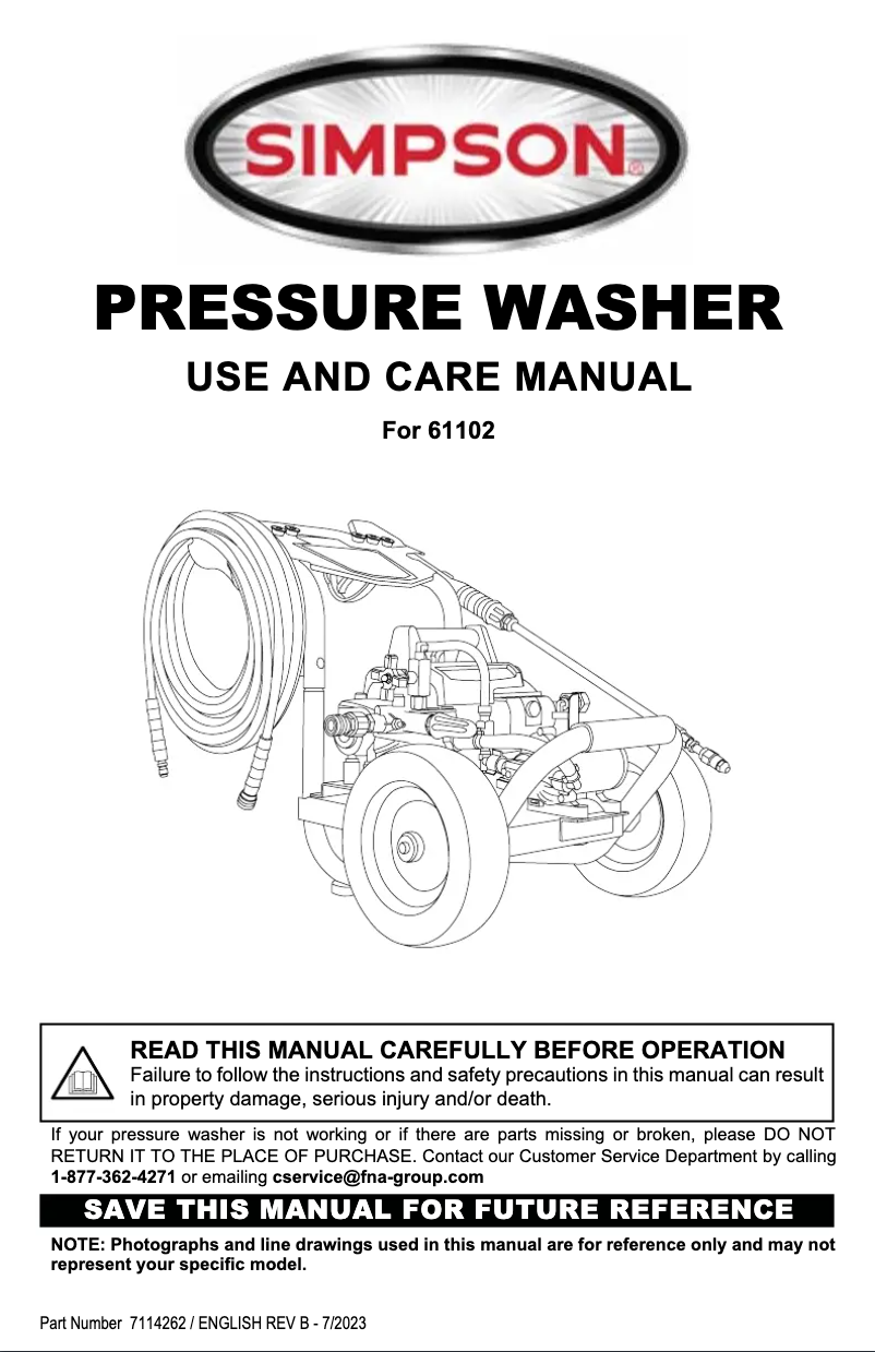 Page n°1 - Manuel utilisateur Simpson SM1200