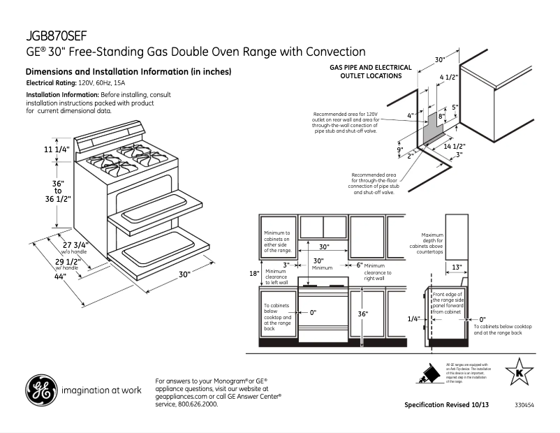Image de la première page du manuel de l'appareil JGB870SEFSS