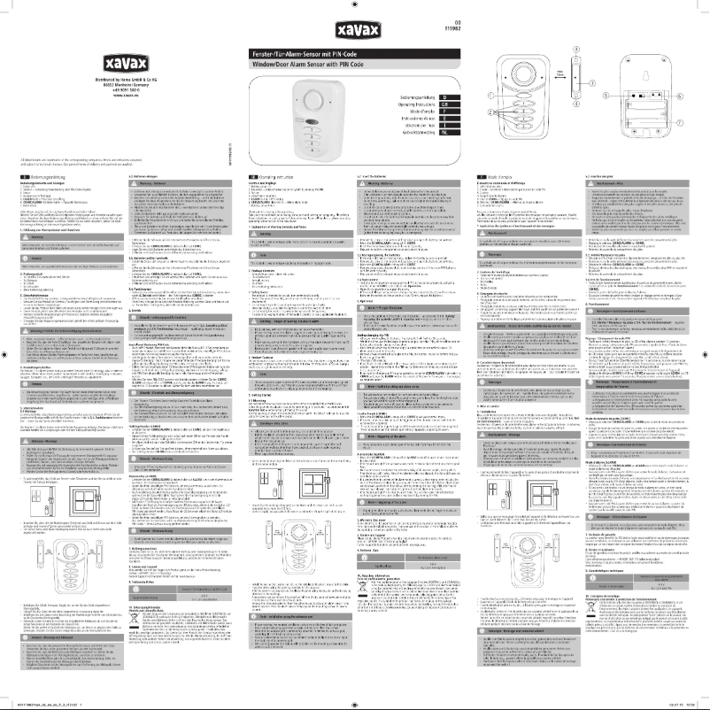 Page n°1 - Manuel utilisateur Hama 00111982