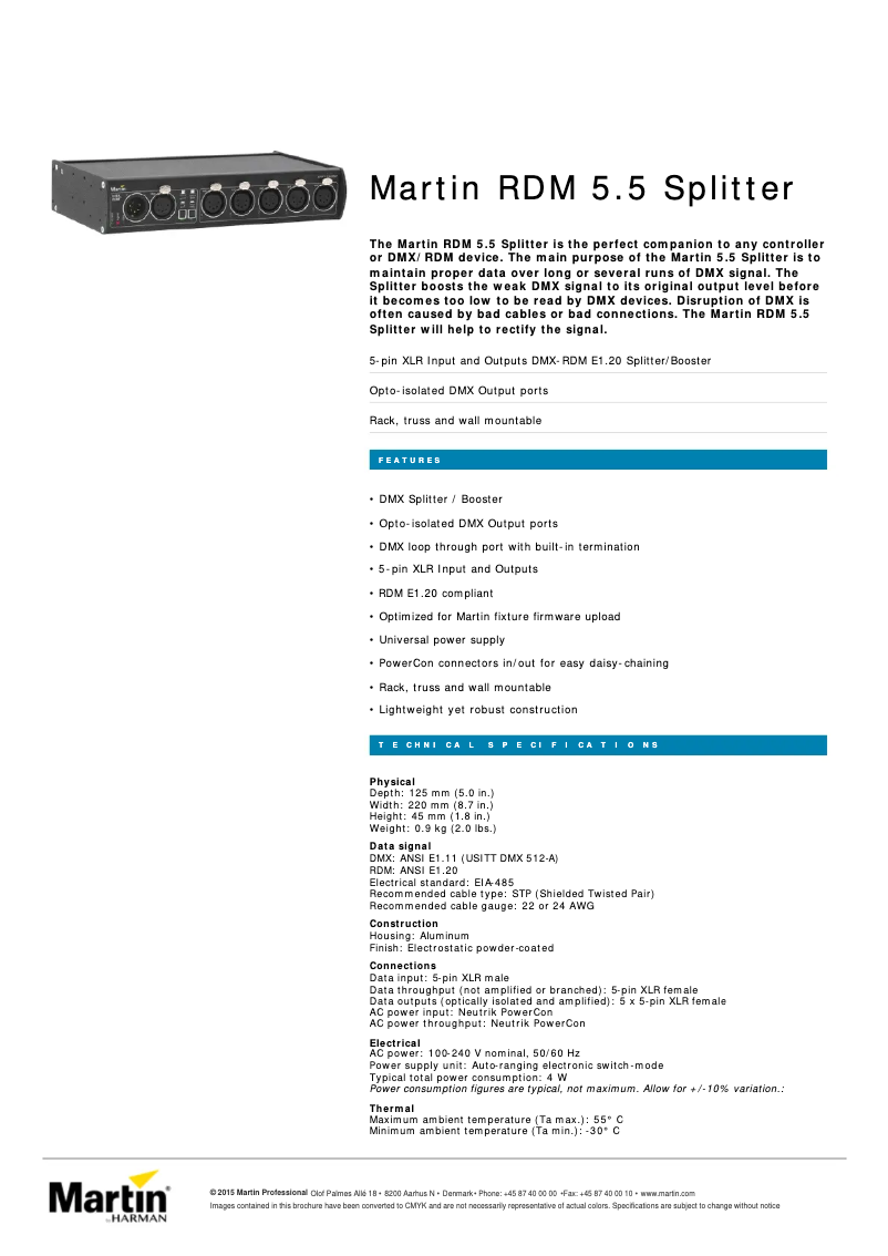 Image de la première page du manuel de l'appareil RDM 5.5 Splitter