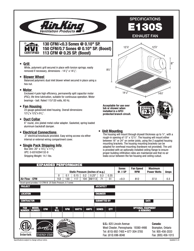 Image de la première page du manuel de l'appareil E130S