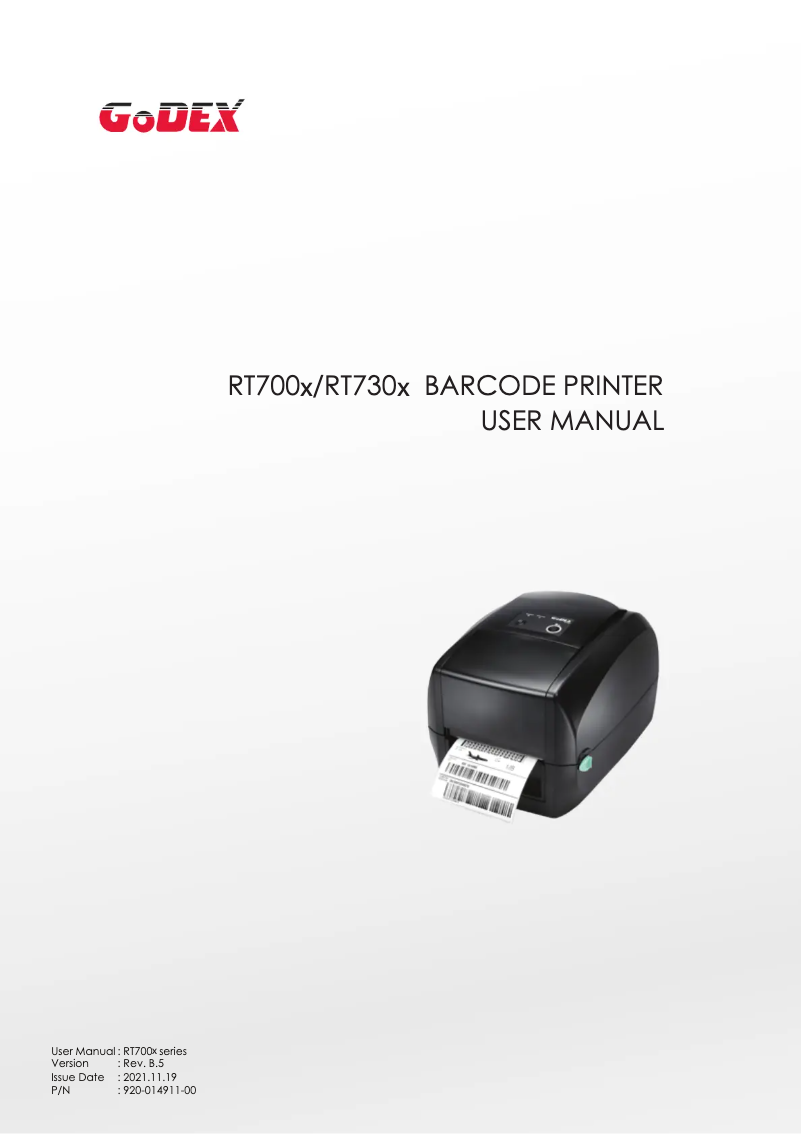 Image de la première page du manuel de l'appareil RT700x