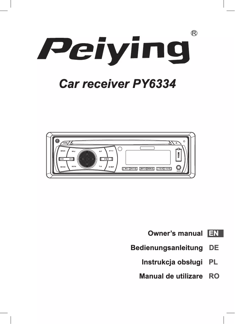 Page n°1 - Manuel utilisateur Peiying PY-6334