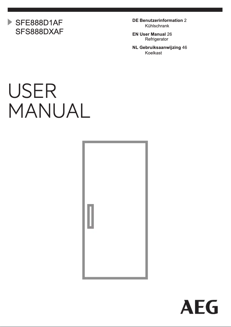Page n°1 - Manuel utilisateur AEG SFE888D1AF