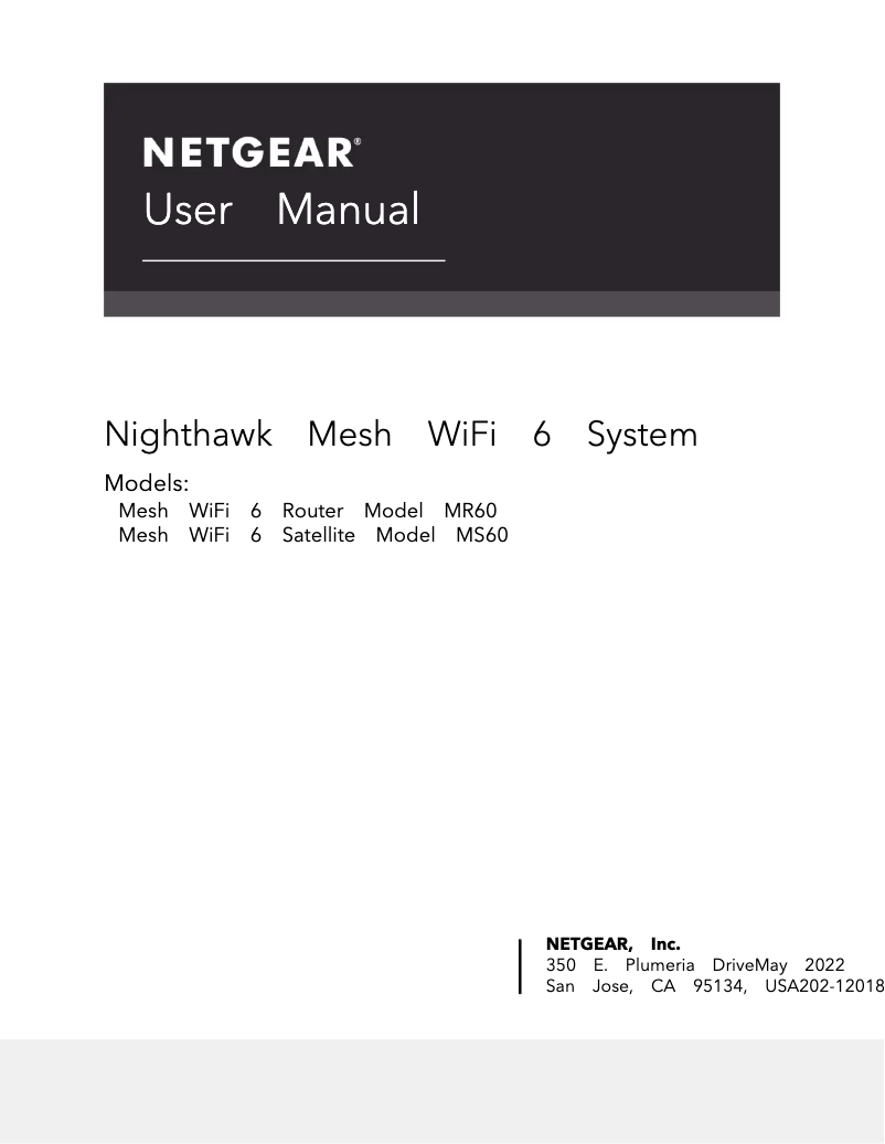 Page n°1 - Manuel utilisateur Netgear Nighthawk MK6W