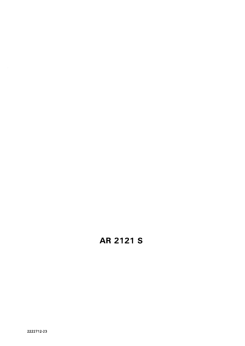 Page n°1 - Manuel utilisateur Arthur Martin-Electrolux AR2121S