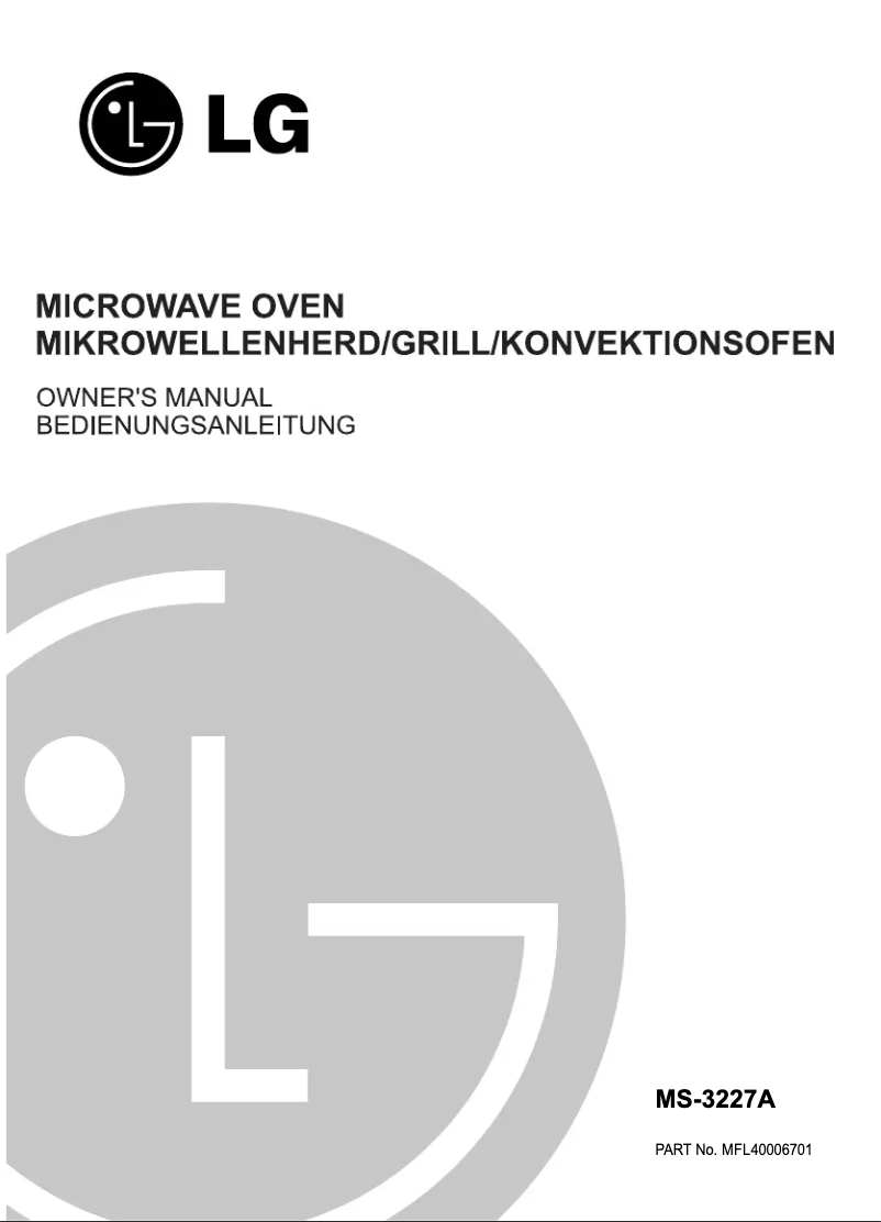 Page 1 de la notice Manuel utilisateur LG MS3227A