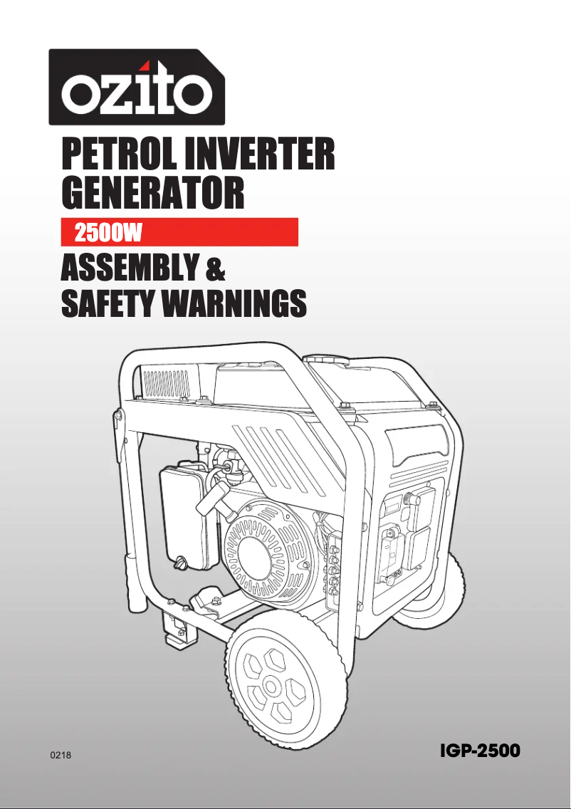 Imagen de la primera página del manual del dispositivo IGP-2500