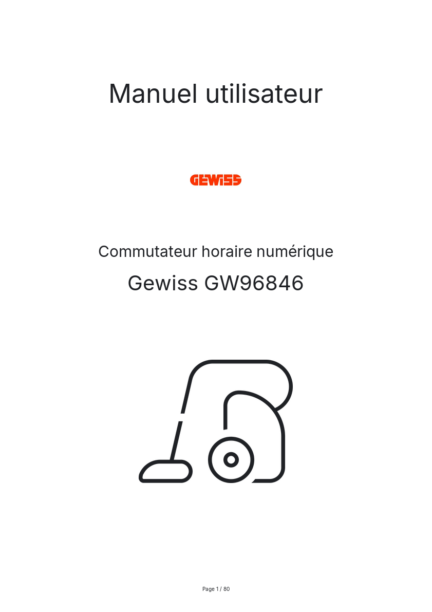 Image de la première page du manuel de l'appareil GW96846