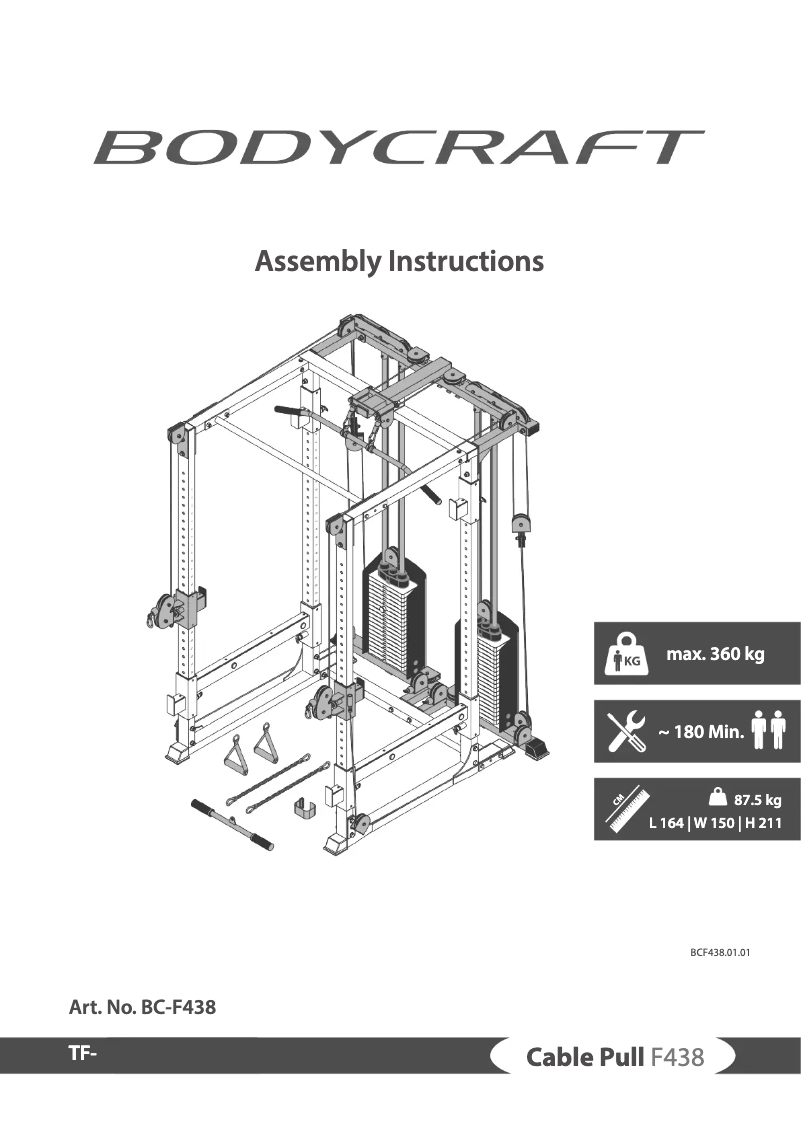 Page 1 de la notice Manuel utilisateur BodyCraft F430