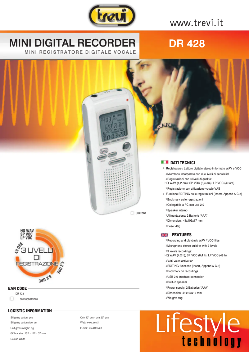 Image de la première page du manuel de l'appareil DR 428