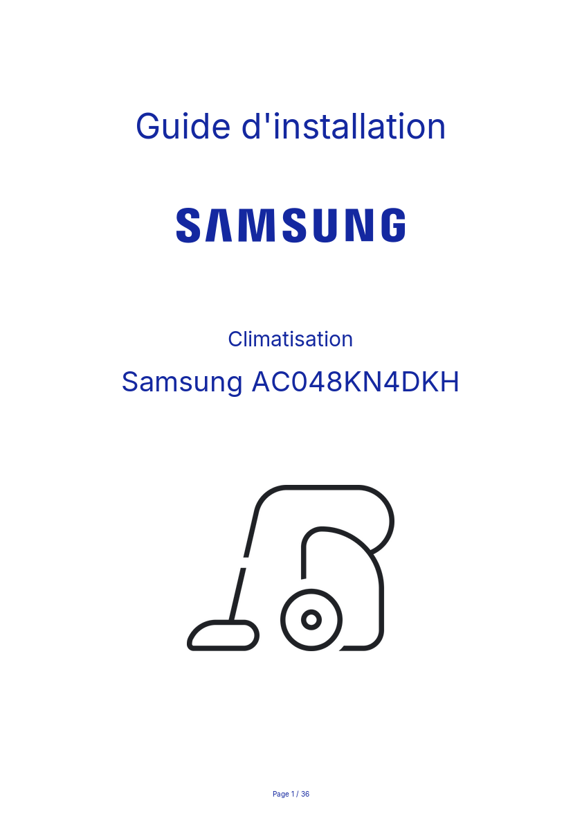 Image de la première page du manuel de l'appareil AC048KN4DKH