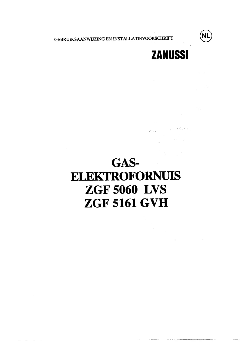 Page 1 of the manual User Manual Zanussi-Electrolux ZGF 5161 GVH