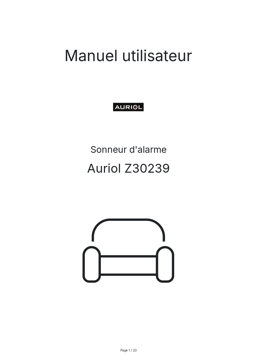 Image de la première page du manuel de l'appareil Z30239